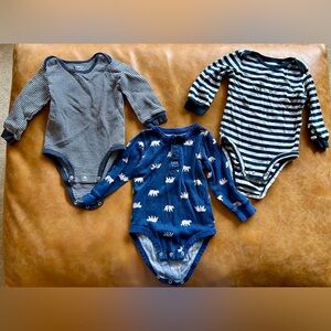 Carter's Navy and Gray Bodysuit Trio 12 months